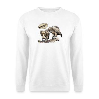 Mahlzeit Geierduo - Unisex Pullover - Weiß - Vorne - Alina (178cm) & Michal (187cm)