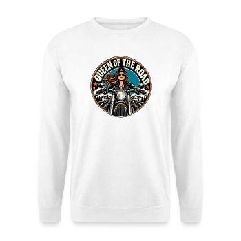 Queen of the Road Motorrad Diva - Unisex Pullover - Weiß - Vorne - Alina (178cm) & Michal (187cm)