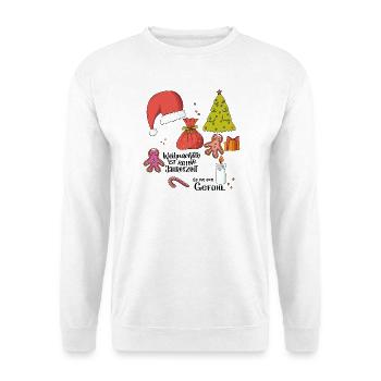 Kuschelige Weihnachtszeit - Unisex Pullover - Weiß - Vorne - Alina (178cm) & Michal (187cm)
