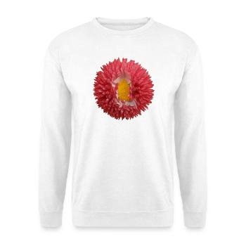 Rosa Chrysant Blume - Unisex Pullover - Weiß - Vorne - Alina (178cm) & Michal (187cm)