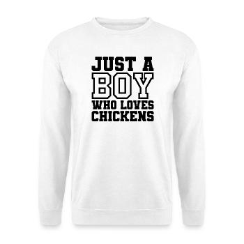 Huhn Spruch Humor - Unisex Pullover - Weiß - Vorne - Alina (178cm) & Michal (187cm)