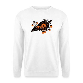Rabenschaedel Ranken Grafik - Unisex Pullover - Weiß - Vorne - Alina (178cm) & Michal (187cm)