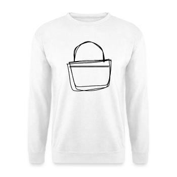 Osterkorb handgezeichnet - Unisex Pullover - Weiß - Vorne - Alina (178cm) & Michal (187cm)