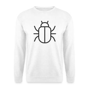 Bug-Malware-Linien-Symbol - Unisex Pullover - Weiß - Vorne - Alina (178cm) & Michal (187cm)