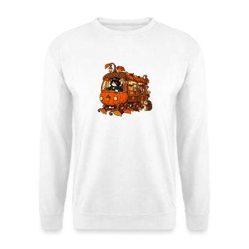 Kürbisbahn - Unisex Pullover - Weiß - Vorne - Alina (178cm) & Michal (187cm)