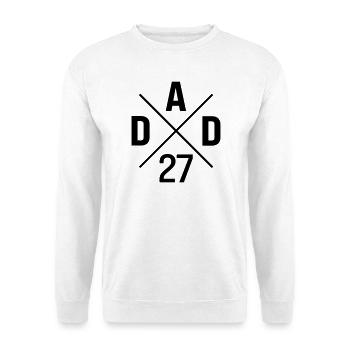 Dad 27 Papa Vater Vatertag Baby - Unisex Pullover - Weiß - Vorne - Alina (178cm) & Michal (187cm)