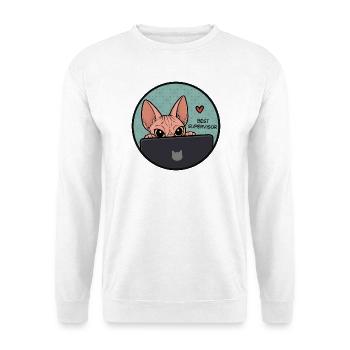Beste Supervisor Katze - Sphynx Cat  - Unisex Pullover - Weiß - Vorne - Alina (178cm) & Michal (187cm)