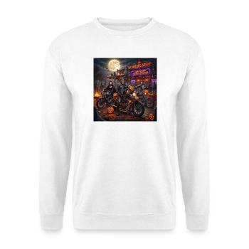 The Wicked Spoke Halloween Biker Night - Unisex Pullover - Weiß - Vorne - Alina (178cm) & Michal (187cm)