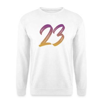 23 - Unisex Pullover - Weiß - Vorne - Alina (178cm) & Michal (187cm)