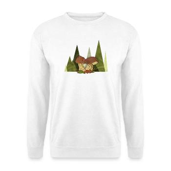 Pilze - Unisex Pullover - Weiß - Vorne - Alina (178cm) & Michal (187cm)
