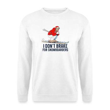 I Don't Brake For Snowboarders – Ski Shirt - Unisex Pullover - Weiß - Vorne - Alina (178cm) & Michal (187cm)