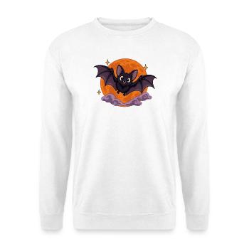 Mondfledermaus Cartoon - Unisex Pullover - Weiß - Vorne - Alina (178cm) & Michal (187cm)