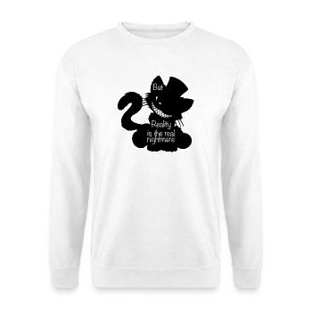 But Reality is… (Bella Donna‘s wicked world) - Unisex Pullover - Weiß - Vorne - Alina (178cm) & Michal (187cm)