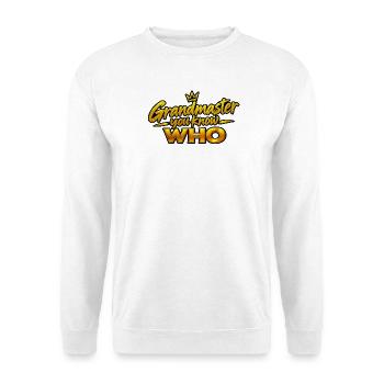 Großmeister Du weißt WER - Unisex Pullover - Weiß - Vorne - Alina (178cm) & Michal (187cm)