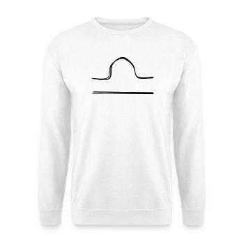 Sternzeichen Waage handgezeichnet - Unisex Pullover - Weiß - Vorne - Alina (178cm) & Michal (187cm)