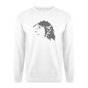 Greifvogel - Unisex Pullover - Weiß - Vorne - Alina (178cm) & Michal (187cm)
