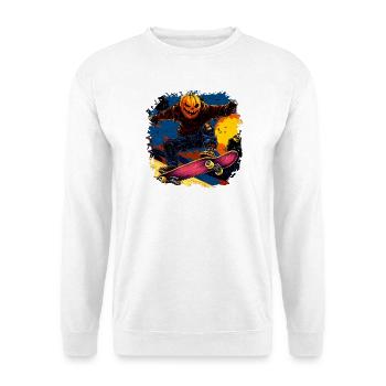 Halloween Skater / Skateboard Halloween - Unisex Pullover - Weiß - Vorne - Alina (178cm) & Michal (187cm)
