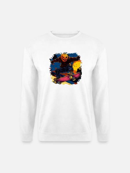 Halloween Skater / Skateboard Halloween - Unisex Pullover - Weiß