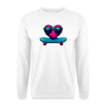 Skate Love Rider - Unisex Pullover - Weiß - Vorne - Alina (178cm) & Michal (187cm)