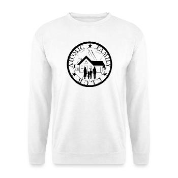 Atomic Family Club - Unisex Pullover - Weiß - Vorne - Alina (178cm) & Michal (187cm)