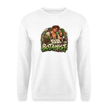 Pflanzenabenteurer-Botaniker - Unisex Pullover - Weiß - Vorne - Alina (178cm) & Michal (187cm)