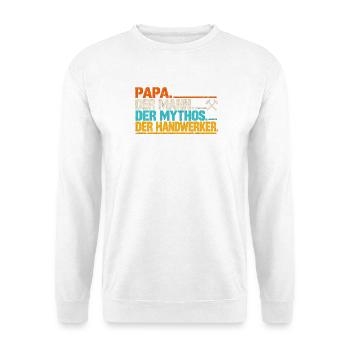 Papa der Mann der Mythos der Handwerker - Unisex Pullover - Weiß - Vorne - Alina (178cm) & Michal (187cm)