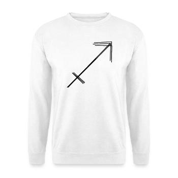 Sternzeichen Schütze handgezeichnet - Unisex Pullover - Weiß - Vorne - Alina (178cm) & Michal (187cm)