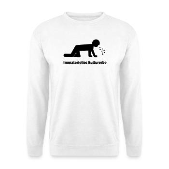 Immaterielles Kulturerbe - Unisex Pullover - Weiß - Vorne - Alina (178cm) & Michal (187cm)