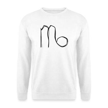 Sternzeichen Jungfrau handgezeichnet - Unisex Pullover - Weiß - Vorne - Alina (178cm) & Michal (187cm)