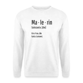 Malerin Substantiv Definition Maler Geschenk - Unisex Pullover - Weiß - Vorne - Alina (178cm) & Michal (187cm)