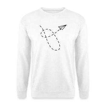 Papierflieger - Unisex Pullover - Weiß - Vorne - Alina (178cm) & Michal (187cm)