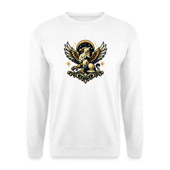 Phönix im Sternenkranz - Unisex Pullover - Weiß - Vorne - Alina (178cm) & Michal (187cm)