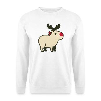 Weihnachts Rentier Illustration - Unisex Pullover - Weiß - Vorne - Alina (178cm) & Michal (187cm)