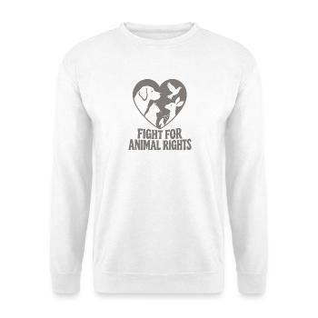 Fight For Animal Rights - Unisex Pullover - Weiß - Vorne - Alina (178cm) & Michal (187cm)