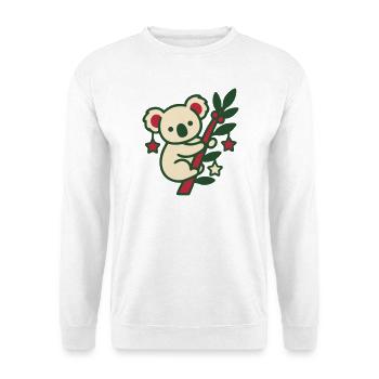 Koala Weihnachten Clipart - Unisex Pullover - Weiß - Vorne - Alina (178cm) & Michal (187cm)