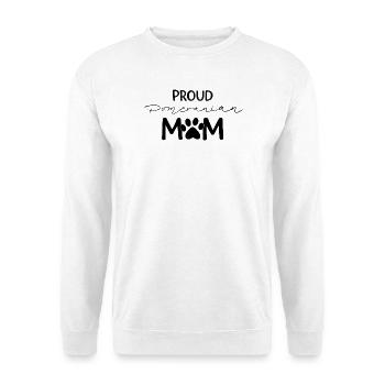 Stolze Pom Mutter, Zwergspitz - Unisex Pullover - Weiß - Vorne - Alina (178cm) & Michal (187cm)