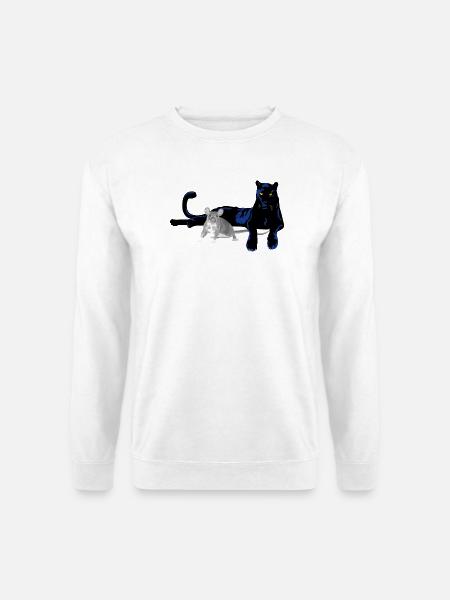 Panther Katze und Maus Duo - Unisex Pullover - Weiß