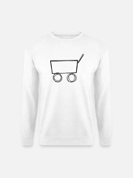 Bollerwagen handgezeichnet - Unisex Pullover - Weiß