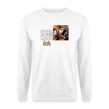 Hobby Barista Geschenk für die erste Siebträger - Unisex Pullover - Weiß - Vorne - Alina (178cm) & Michal (187cm)