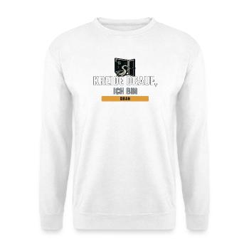 Erste eigene Klasse, Kreide und Schulstart - Unisex Pullover - Weiß - Vorne - Alina (178cm) & Michal (187cm)