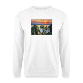 Sonnenuntergang - Unisex Pullover - Weiß - Vorne - Alina (178cm) & Michal (187cm)