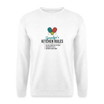 Grandpa's Kitchen Rules Tee - Unisex Pullover - Weiß - Vorne - Alina (178cm) & Michal (187cm)