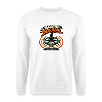 Nur-eines-Signal-Metall-Detektieren-Retro - Unisex Pullover - Weiß - Vorne - Alina (178cm) & Michal (187cm)