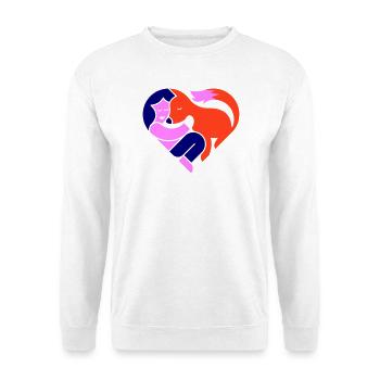 Fuchs verliebt - Unisex Pullover - Weiß - Vorne - Alina (178cm) & Michal (187cm)