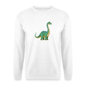 Dinosaurier Brontosaurus - Unisex Pullover - Weiß - Vorne - Alina (178cm) & Michal (187cm)