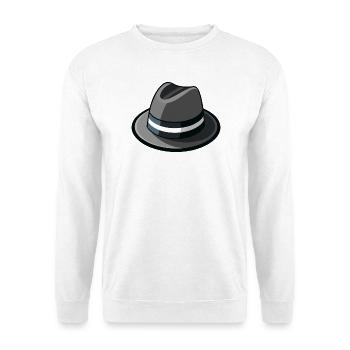 Gangster-Hut-Fedora - Unisex Pullover - Weiß - Vorne - Alina (178cm) & Michal (187cm)