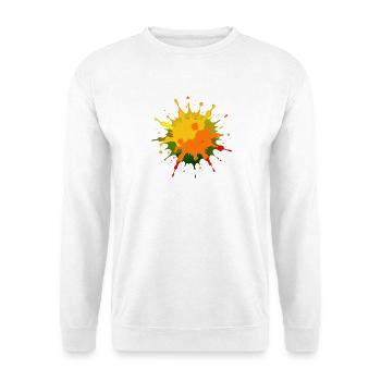 Farbspritzer - Unisex Pullover - Weiß - Vorne - Alina (178cm) & Michal (187cm)