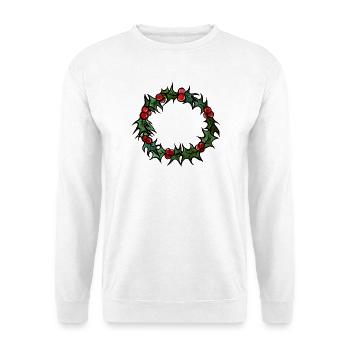 Design des Stechpalmenkranzkreises - Unisex Pullover - Weiß - Vorne - Alina (178cm) & Michal (187cm)