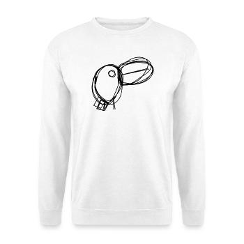 Tukan handgezeichnet - Unisex Pullover - Weiß - Vorne - Alina (178cm) & Michal (187cm)