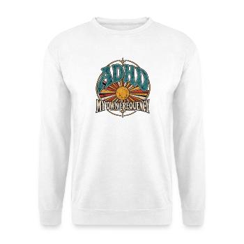 ADHD – My Own Frequency - Unisex Pullover - Weiß - Vorne - Alina (178cm) & Michal (187cm)